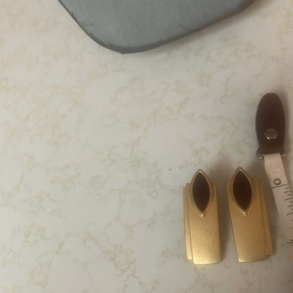 Gold and Black pierced Earrings